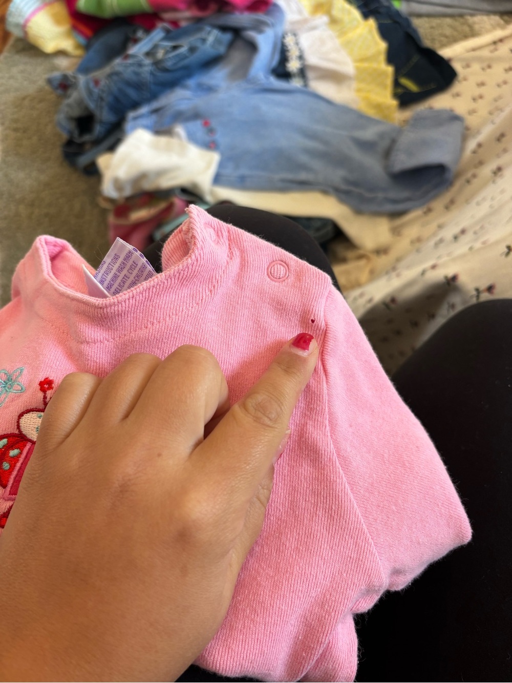 Pink Embroidered lady bug Long-Sleeve Baby sweater - Picture 7 of 7